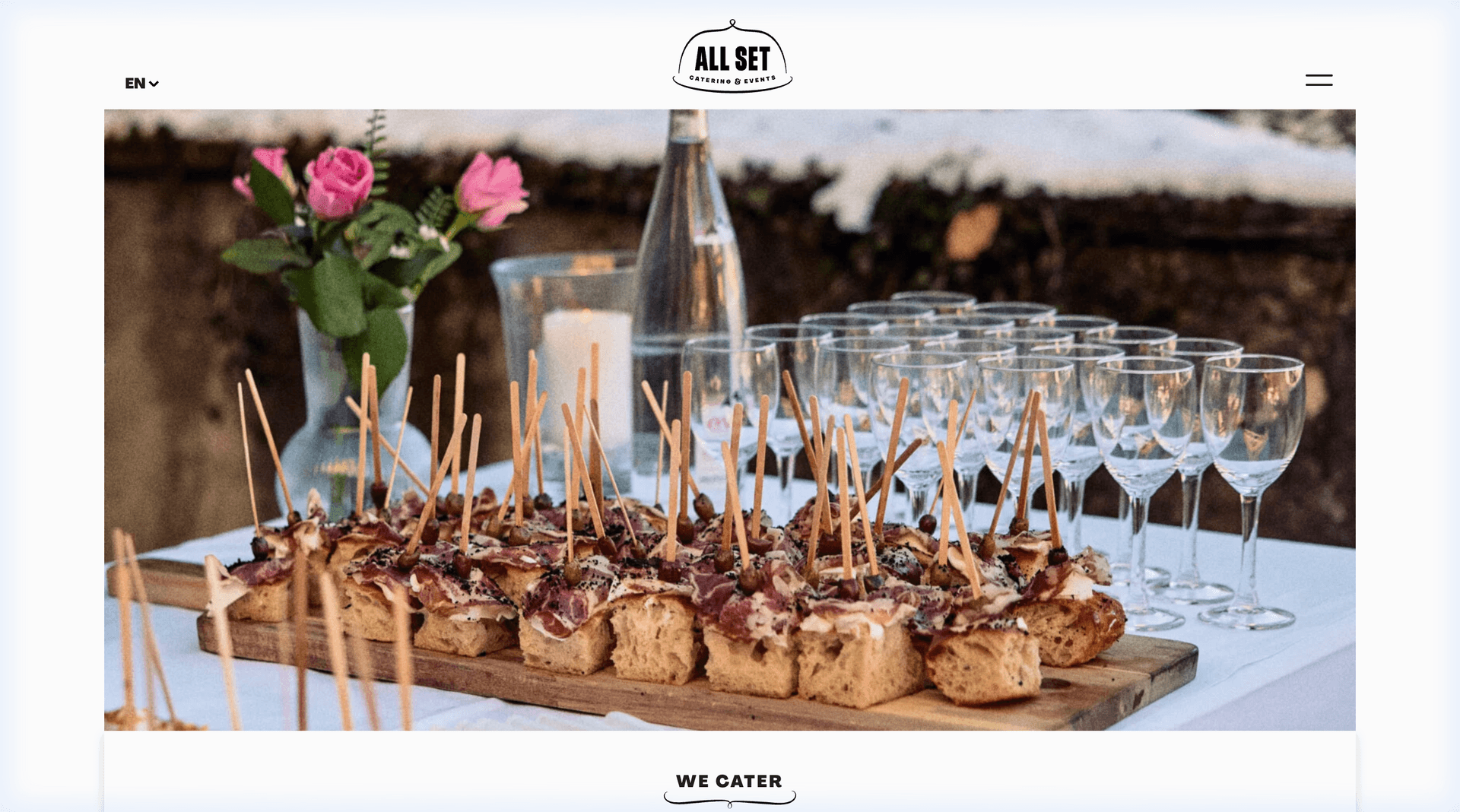 ALL SET Catering & Events Swiss Platform Screenshot