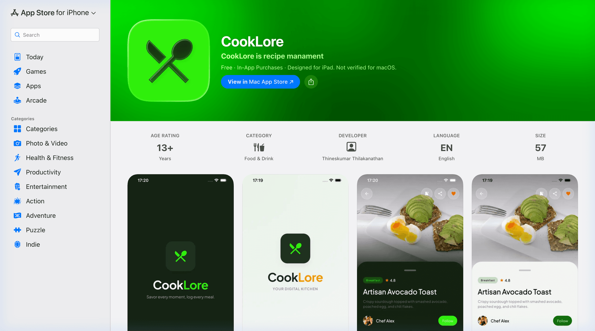 CookLore Smart Recipe & Culinary Companion App Screenshot