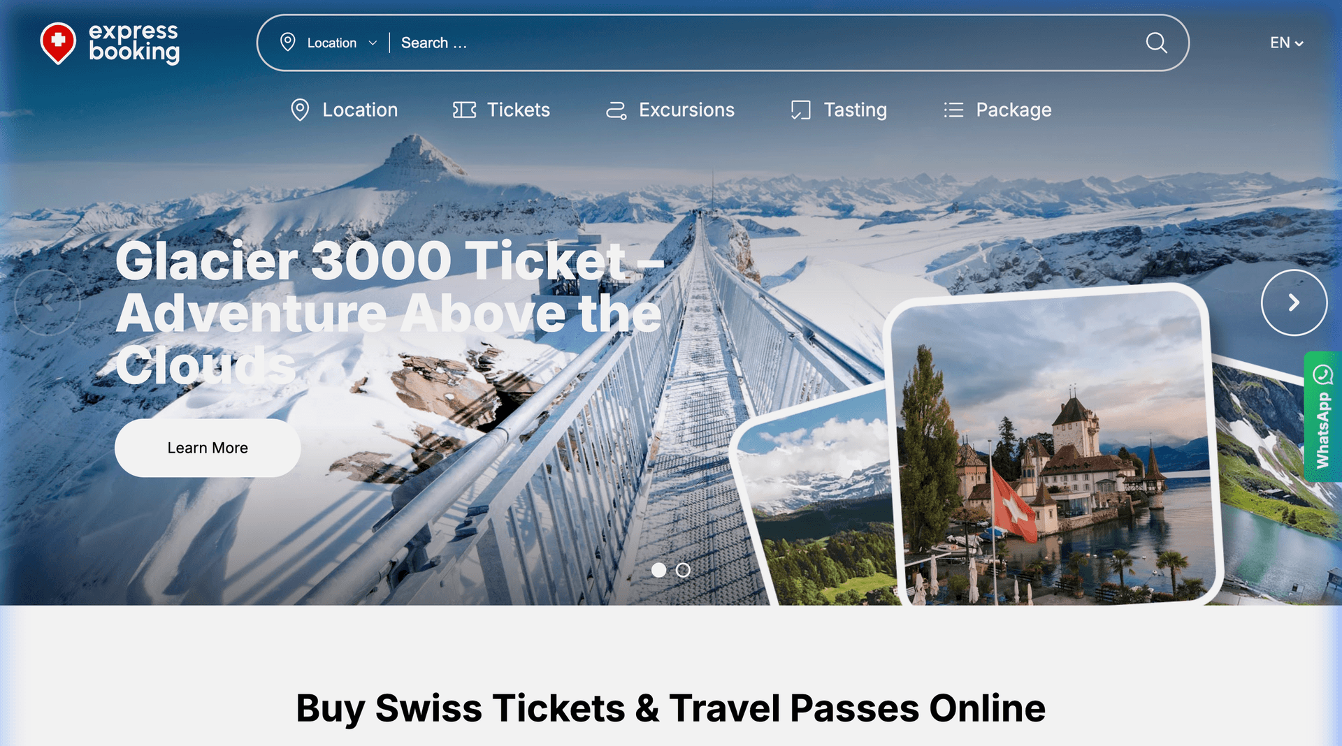 Express Booking Swiss Mountain Passes & Ticketing Platform Screenshot
