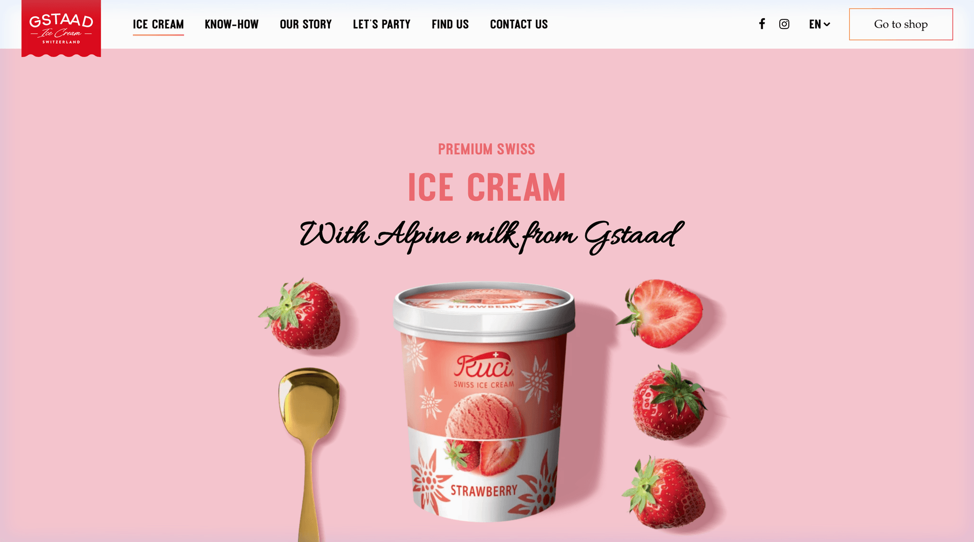 Gstaad’s Ice Cream Artisanal Brand Platform Screenshot