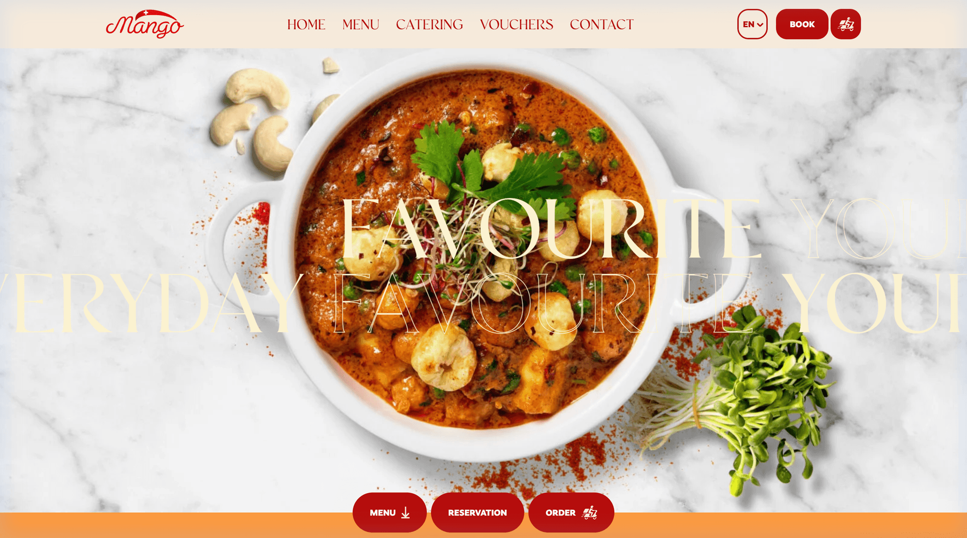 Mango Restaurant Multi-Location Dining Platform Screenshot
